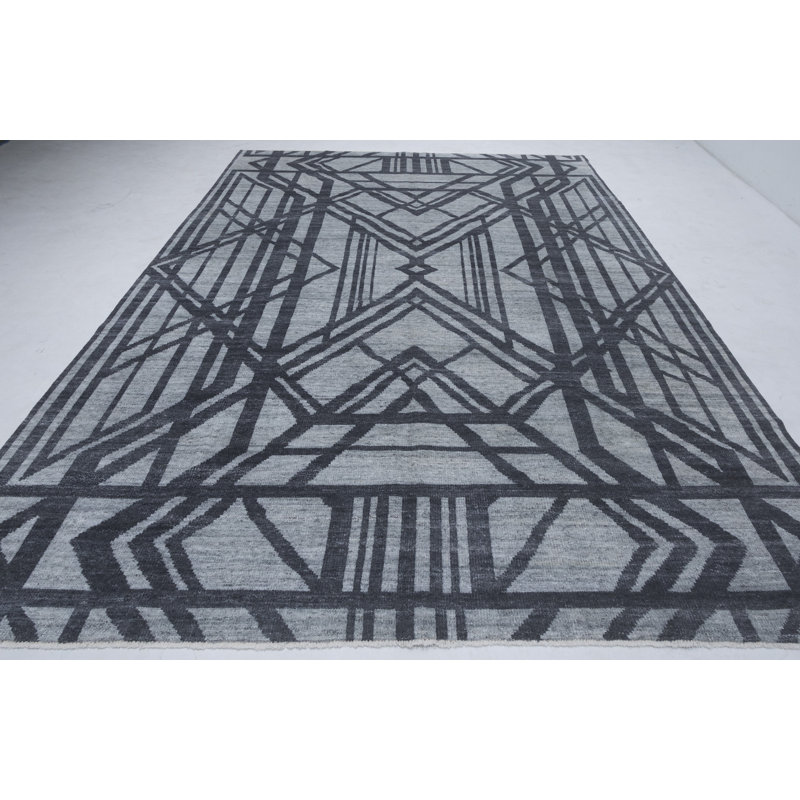 Hand Knotted Geometric Area Rug