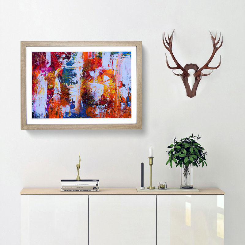 Abstract Vol.374 by S.Johnson - Framed Print, 48cm H x 65cm W x 2cm D, Oak Framed