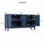 Élégant buffet doté de portes à motif sophistiqué avec un design à rainures arquées dans un agencement élégant à quatre portes, réglable, adapté pour le bureau, le vestibule et le salon