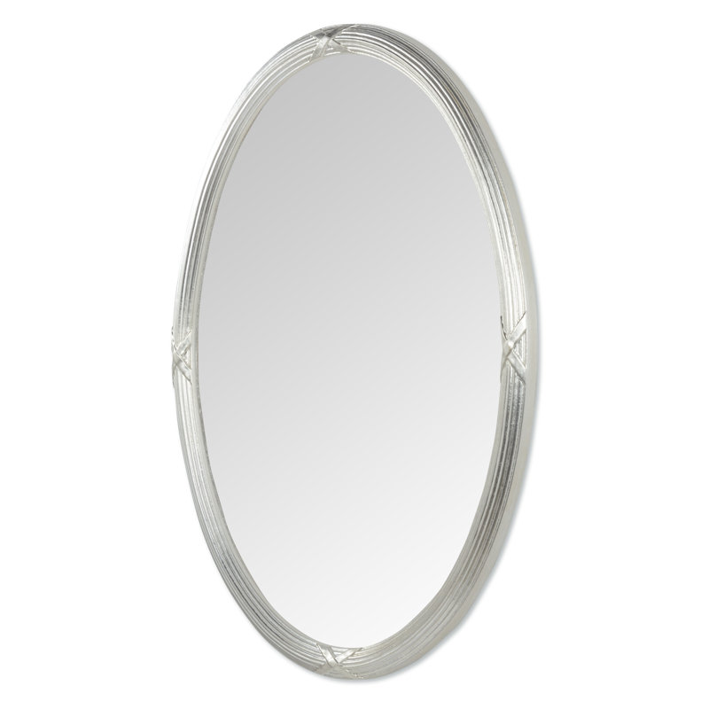 Clymer Oval Wall Mirror, Silver