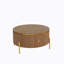 Table basse ronde moderne avec 2 grands tiroirs de rangement, brun, 31,5 po-1595189194-1595189205-1595189192