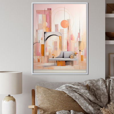 «Golden City Dreams Retro Illustration», reproduction sur toile