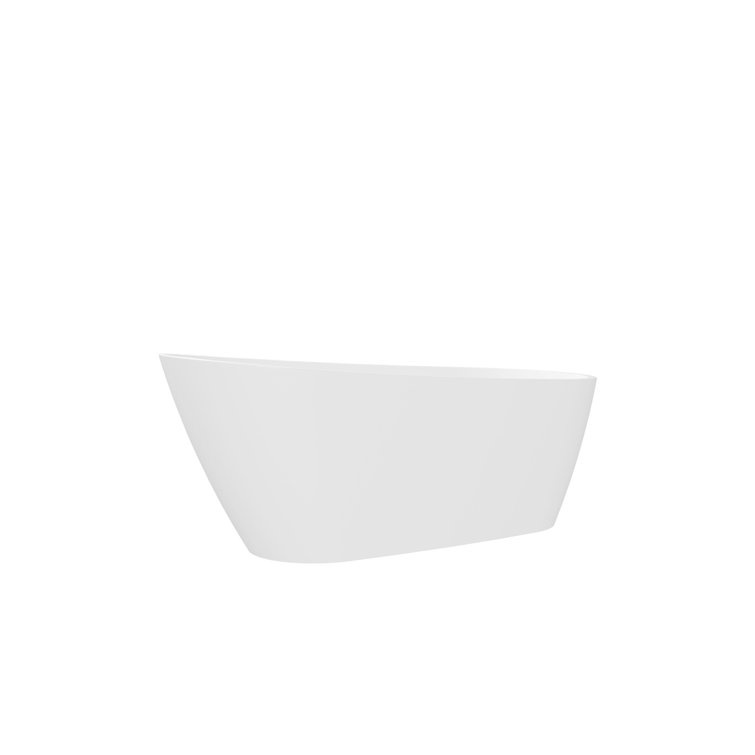 67" oval soaking tub with overflow and quick drain