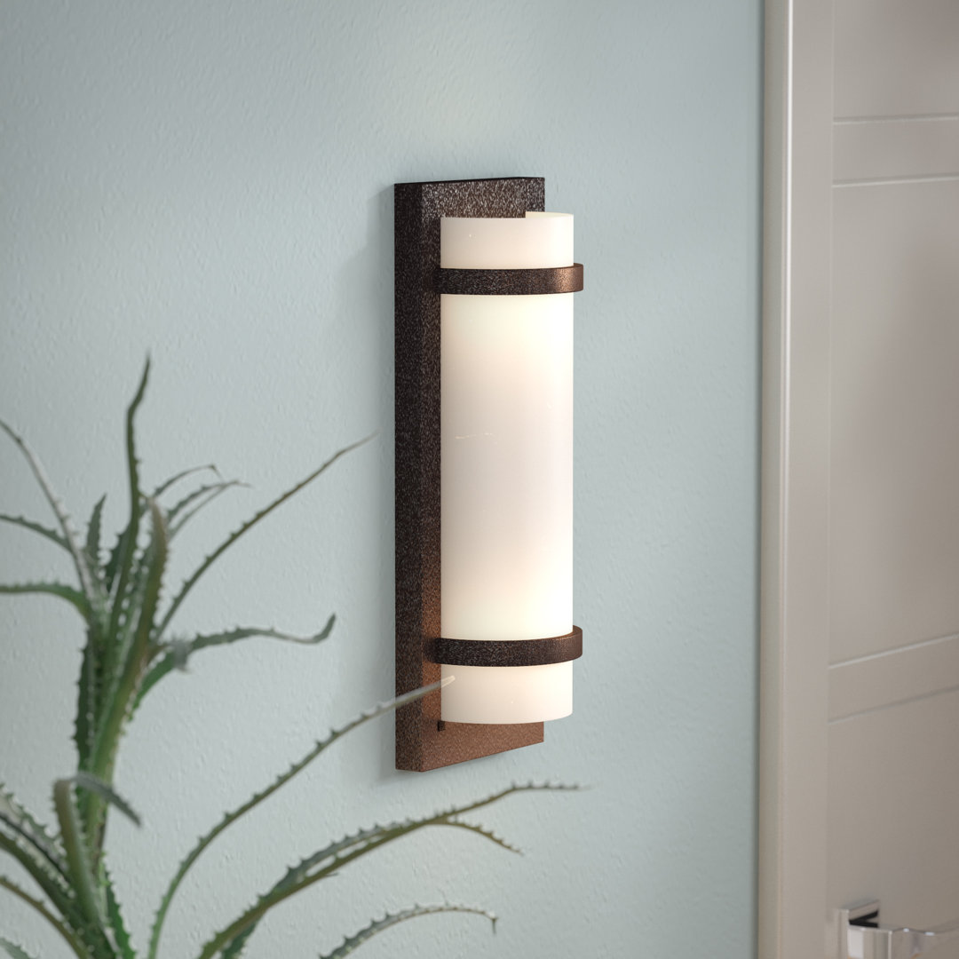 Steelside Alphonse With Etched White Glass Wall Sconce Steelside™ 