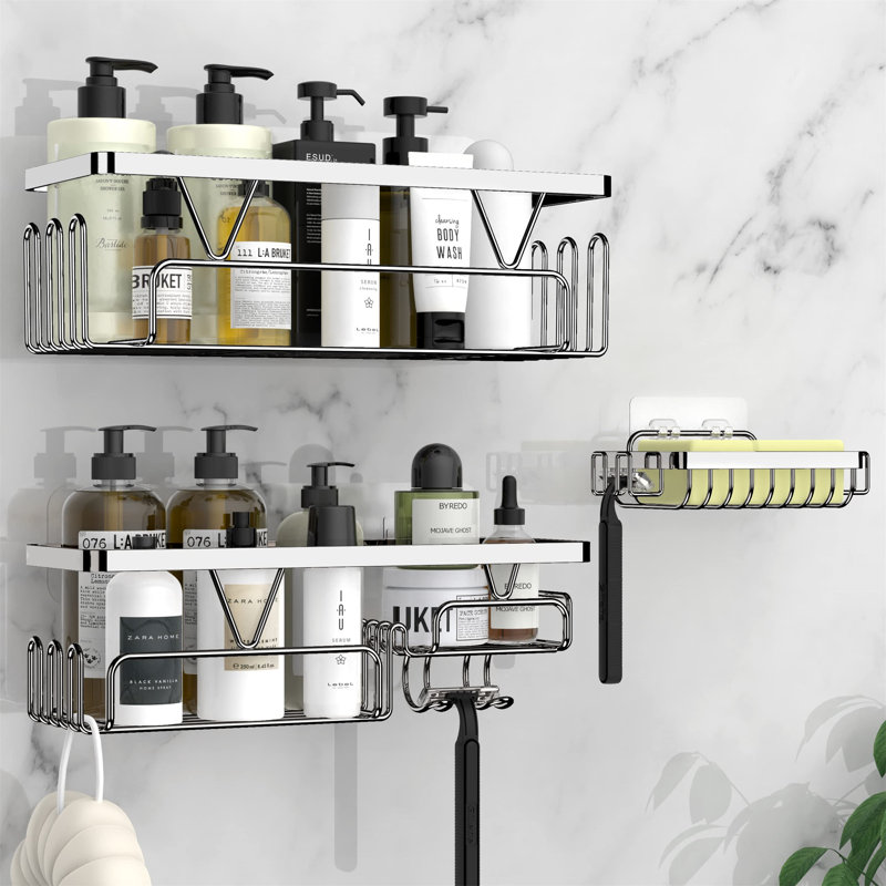 Wiltshire Wall Shower Caddy, Silver