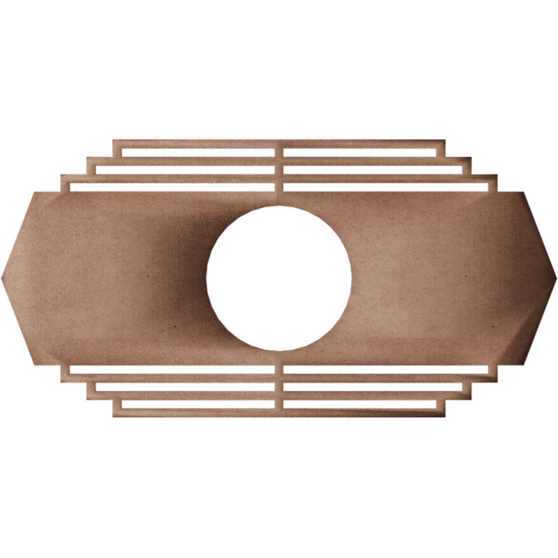 Chrysler Ceiling Medallion, 15" H x 30" W x 0.38" D, Wood (Paint Grade)