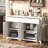 Modern 55.1'' Sideboard Buffet Cabinet With 2 Drawers & 4 Doors, Adjustable Shelves, Wave-Pattern Design, Aluminum Handles, Painted MDF, Scandinavian Storage For Dining Room, Living Room-1670806394