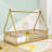 Twin-Sized Floor Bed With Safety Guardrails And Slats-589380781