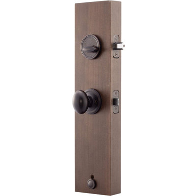 Fashion Handle With Knob And Deadbolt Universal/Reversible Entry Set