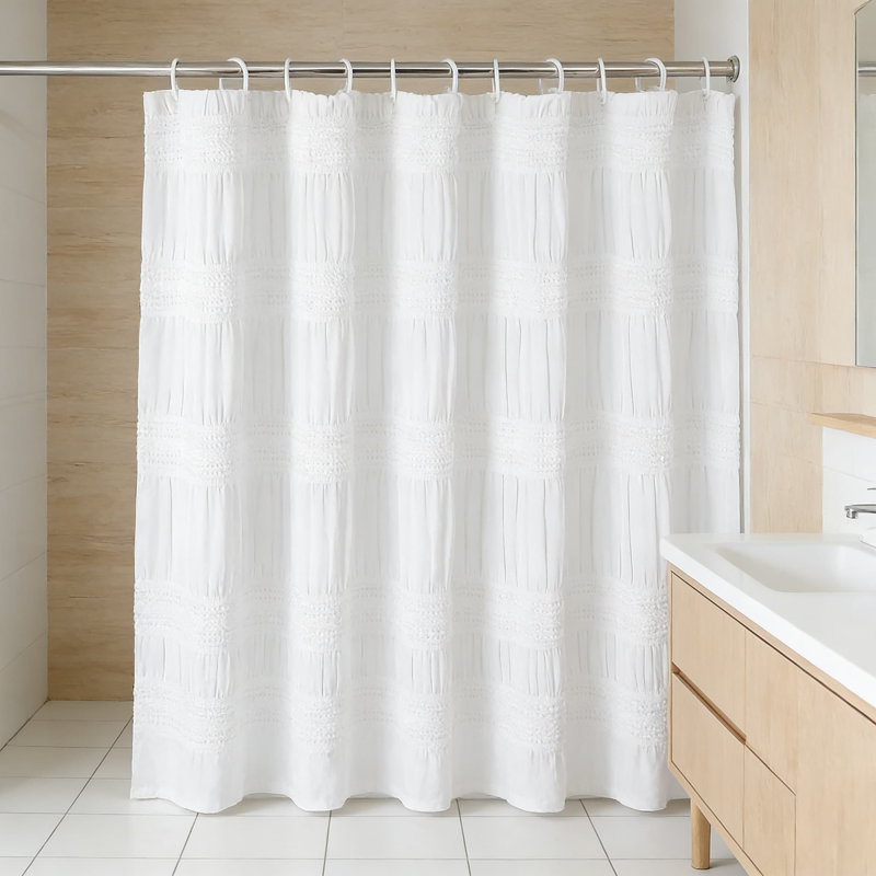 Rideau de douche Farmhouse, Blanc