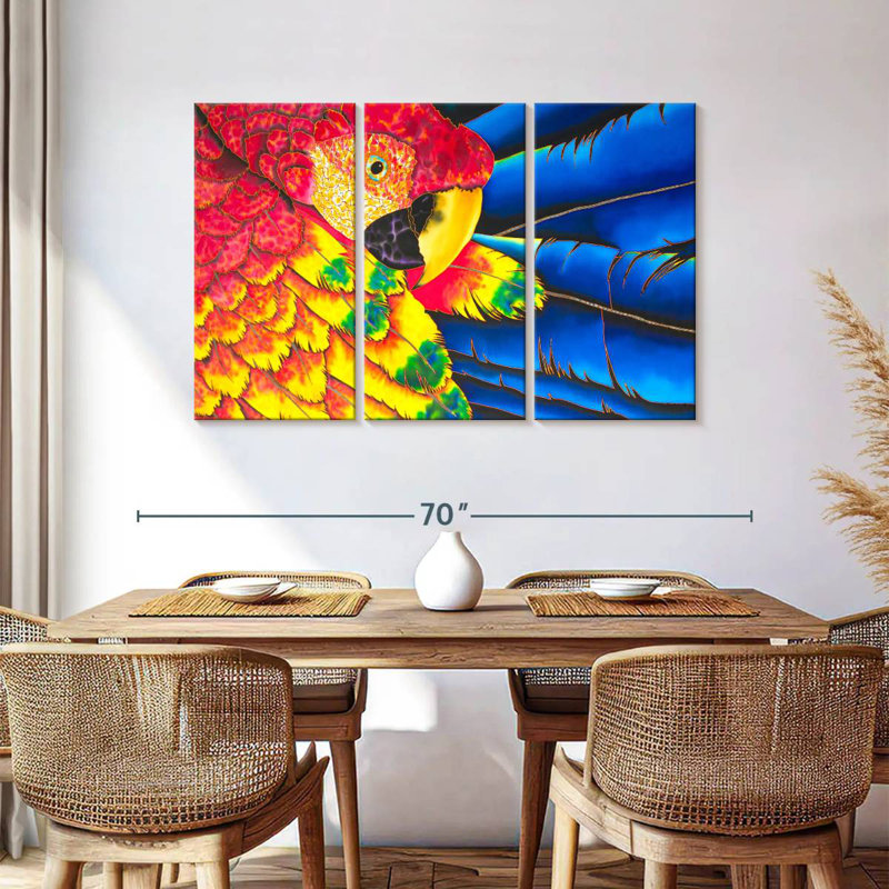 Brampt Scarlet Macaw Splendor, 36" H x 57" W