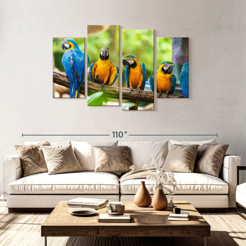 Brampt Macaw Party, 48" H x 75" W