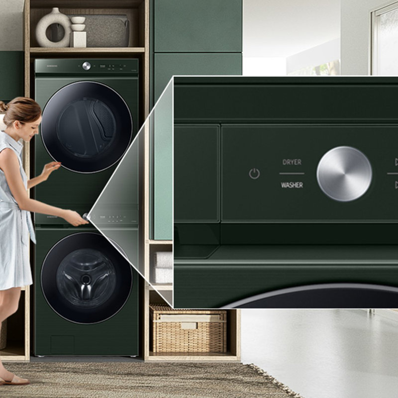 Samsung Bespoke Stacking and MultiControl Combo Kit, Forest Green