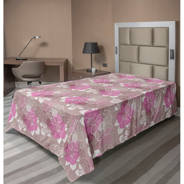 Ambesonne, drap plat floral pivoines, art botanique printanier