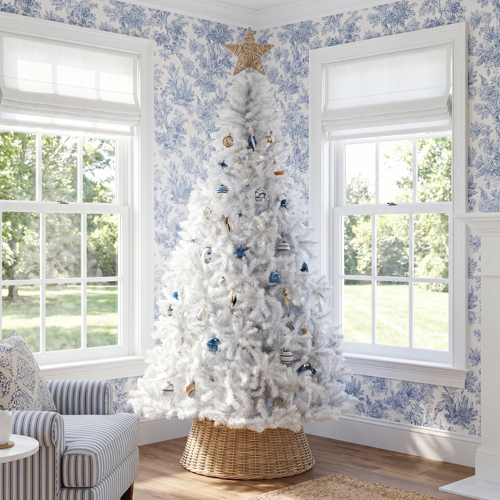 Lighted Artificial Christmas Tree, 11' H