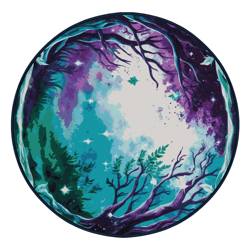 Tapis Ethereal Bloom, Rond 3 pi