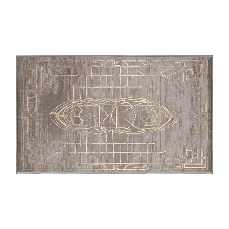 Machine Washable Gray Area Rug, Rectangle 7' x 10'