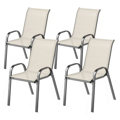 Ensemble de 4 chaises d'extérieur en maille empilables