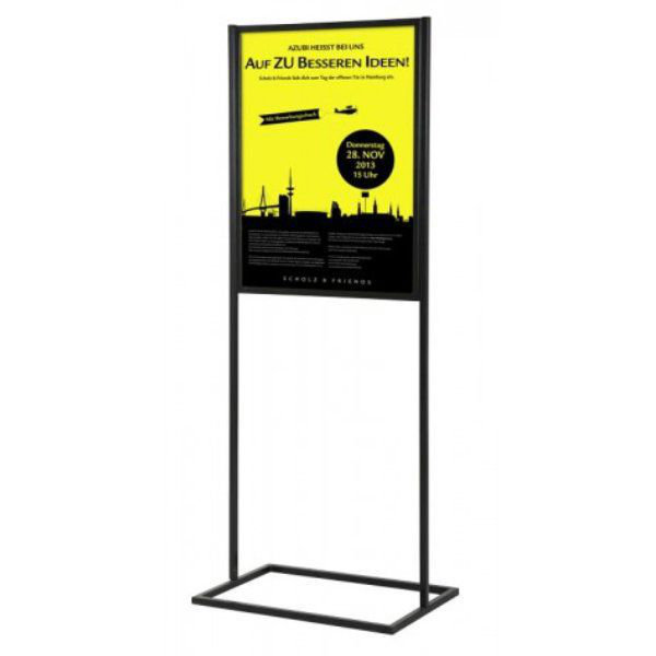 Panneau d’information en métal avec 1 étage, H 67,83 po x l 20,19 po, Noir