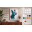Attentive Dog in Teal Modern 1 Piece Wrapped Canvas Wall Art-777944327-777944382