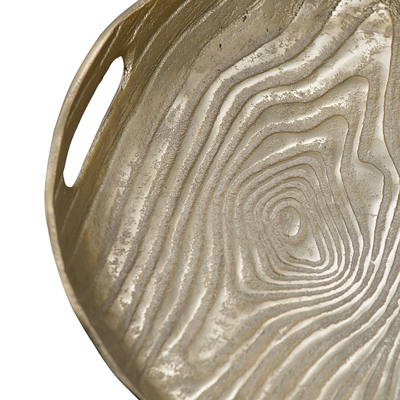 Ashlund Aluminum Tray, 14.8" H x 14.8" W x 2" D, Gold