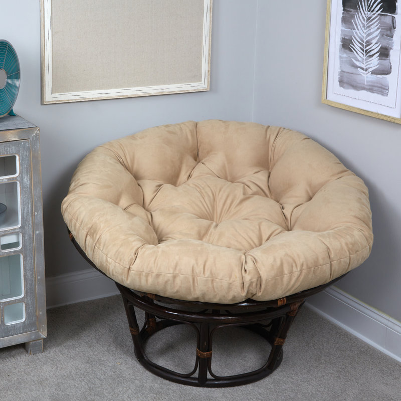 Coussin de siège d'intérieur Papasan, 45 po x 6 po, Brun clair