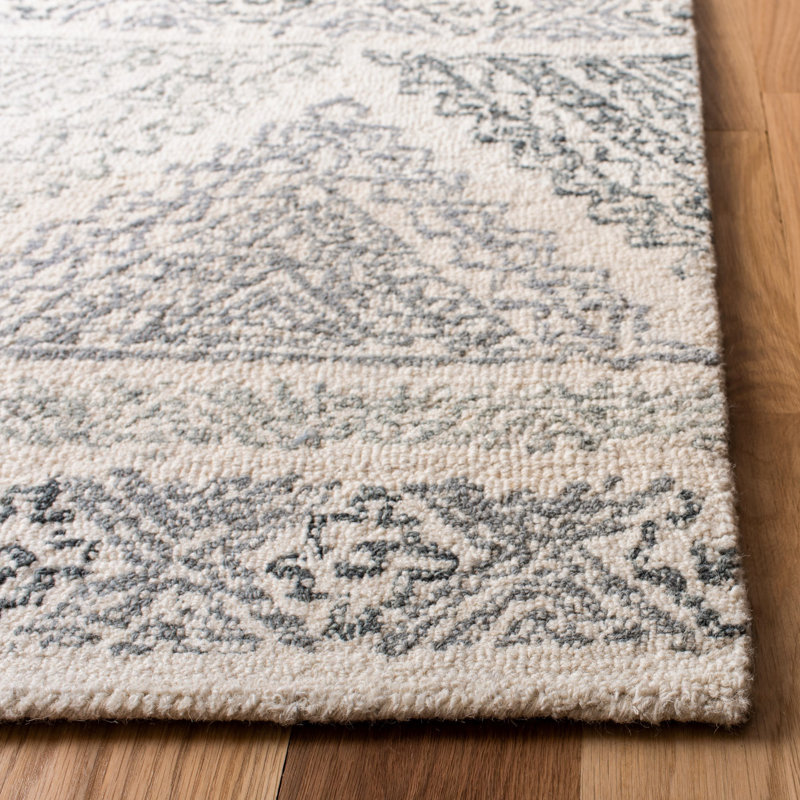 Tapis en laine et coton touffeté à la main Garduno, Rectangle 9 pi x 12 pi