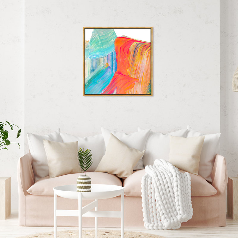 Holi - Impression sur toile, Toile avec cadre doré, H 30 po x l 30 po x P 1,5 po