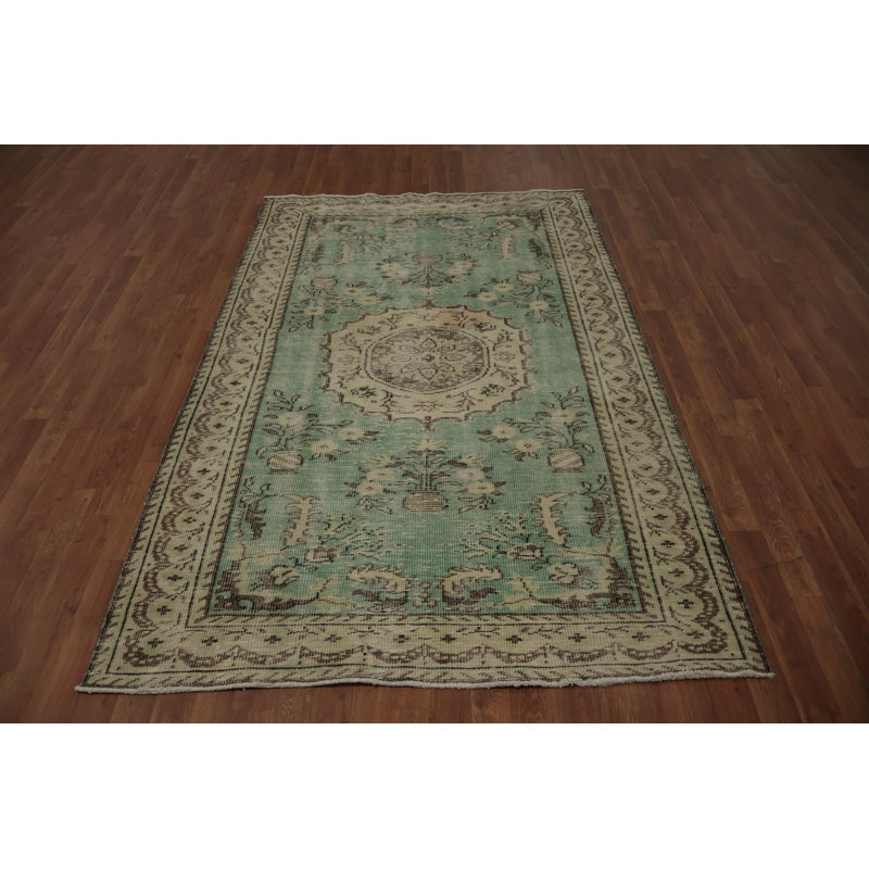 Tapis vert en laine Anatolian Ornate Craftsmanship