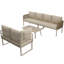 5-6 Seat Modular Outdoor Sofa Set With Wood-Look Glass Table & Rope