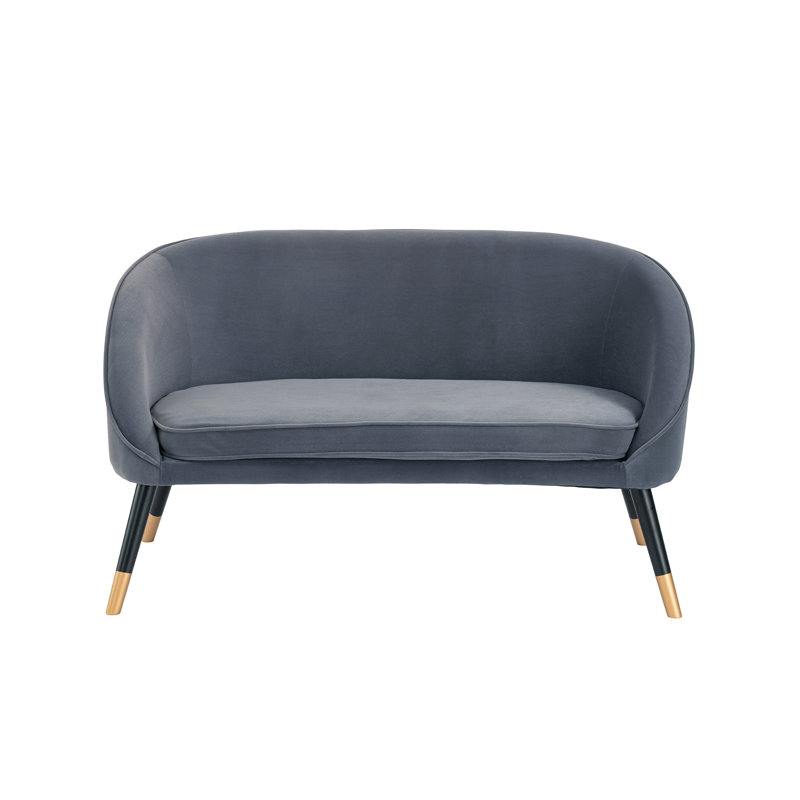 Ventanna 2 Seater Velvet Loveseat, Navy