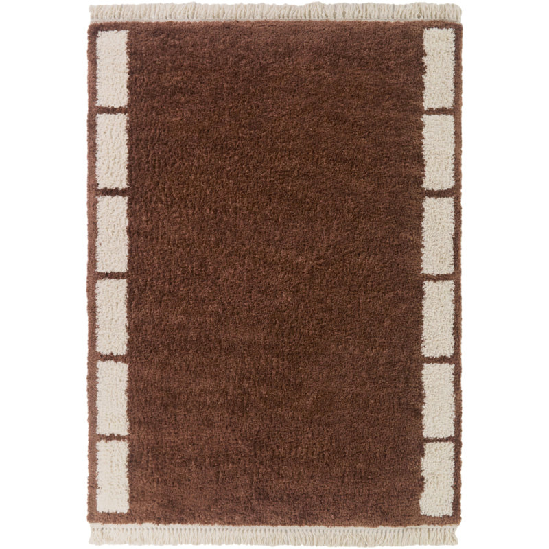 Tapis à bordure géométrique Rosado, Rectangle 5 pi 3 po x 7 pi