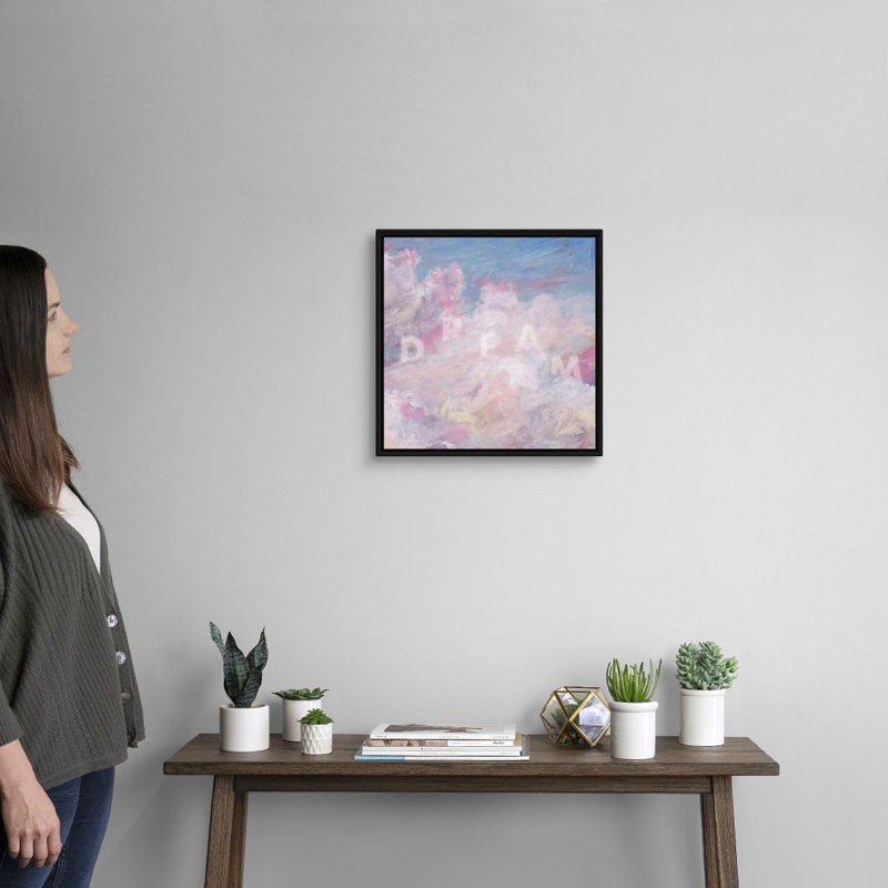 «Daydream Pink 04» par Lisa Audit - reproduction d'art, Toile avec cadre noir, H 18 po x l 18 po x P 1,75 po
