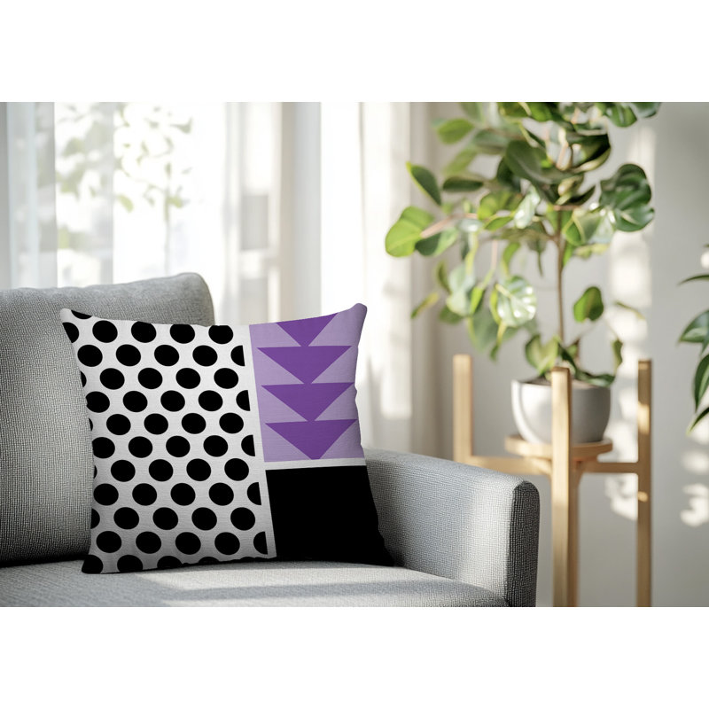 Oreiller carré réversible intérieur / extérieur Snazzy, Carré 16 po, Mauve