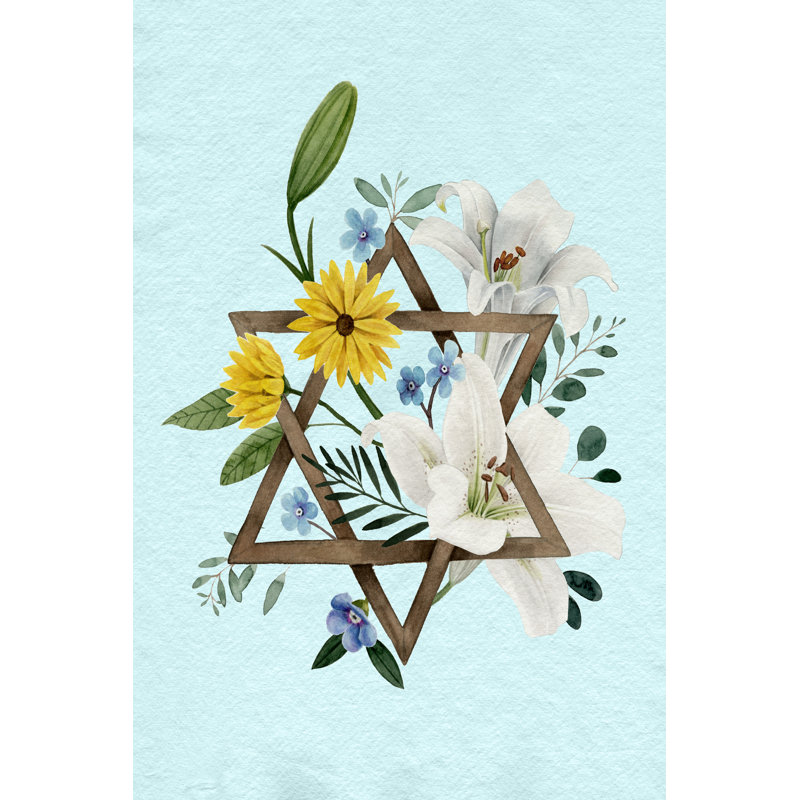Floral Hanukkah II by Grace Popp - Wrapped Canvas Art Prints, 46cm H x 30cm W