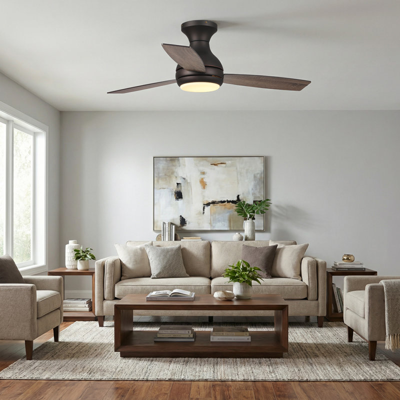 Aukje 48" Low Profile Ceiling Fan with 3CCT LED lights and Remote Control