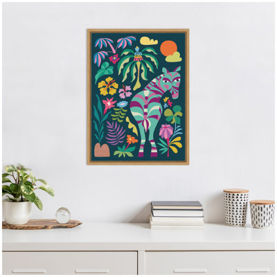 «Wildlife Safari Zebra» par Rachel Lee, 3 oiseaux, reproduction d'art sur toile encadrée