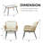 Alfhild 2 - Person Boho Natural Wicker Patio Conversation Set with Cushions and Rectangular Table-742403963