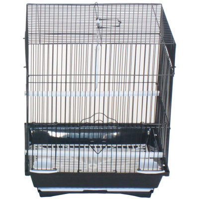 Petit cage à perruche avec porte d’accès pour aliments flat top