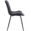 Quatre chaises de salle à manger en cuir PU noir - Coussin de siège allongé, structure en métal pour un balcon confortable-118004496