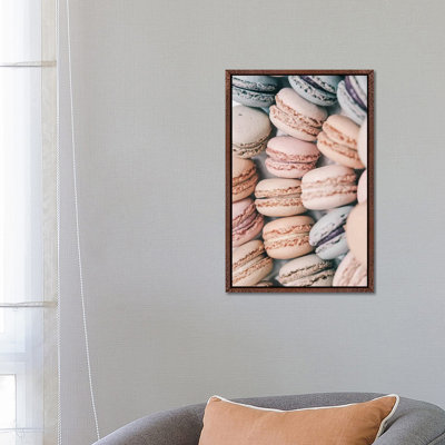 Pastel Macarons 1 Piece Floater Frame Wall Art on Canvas