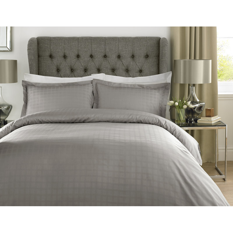 Honey-Mae Satin Duvet Cover with Pillowcases Included, Silver Grey, Single - 1 Standard Pillowcase