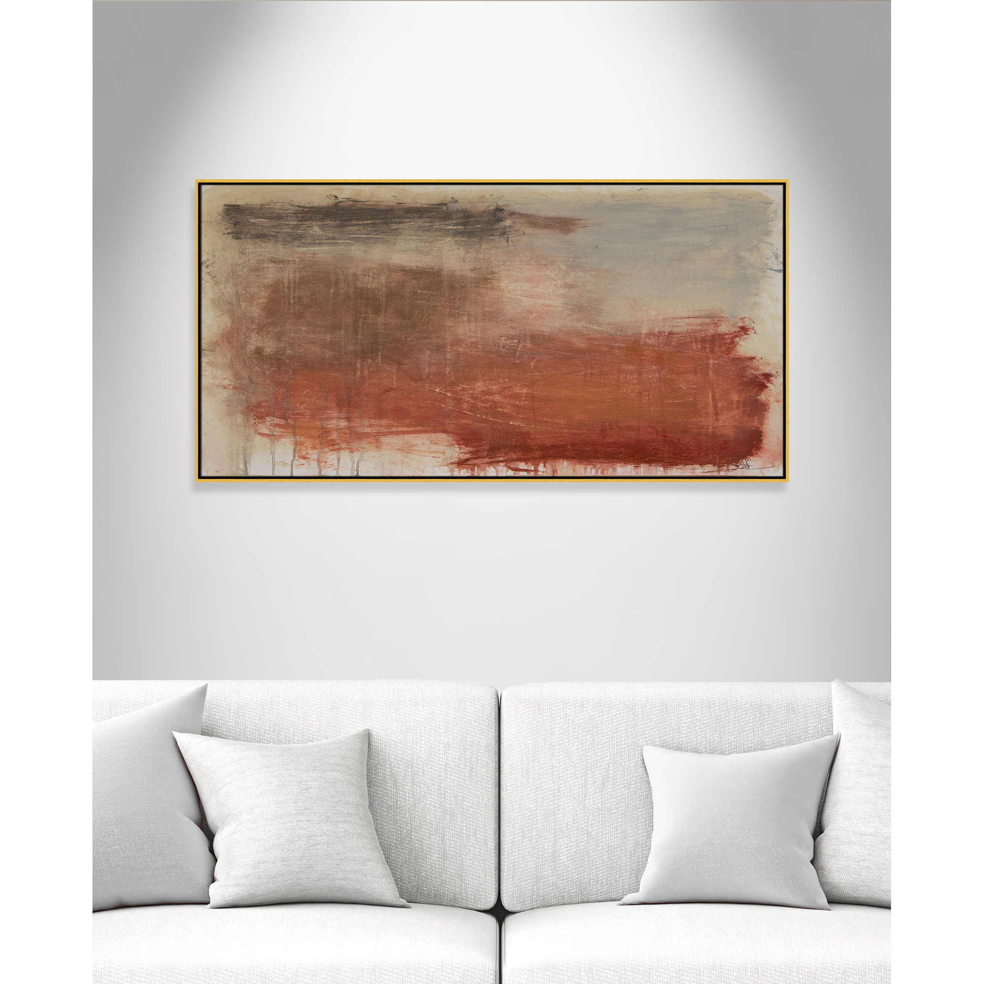 Autumn Over The Rivera Print by , 31.5" H x 61.5" W, Gold