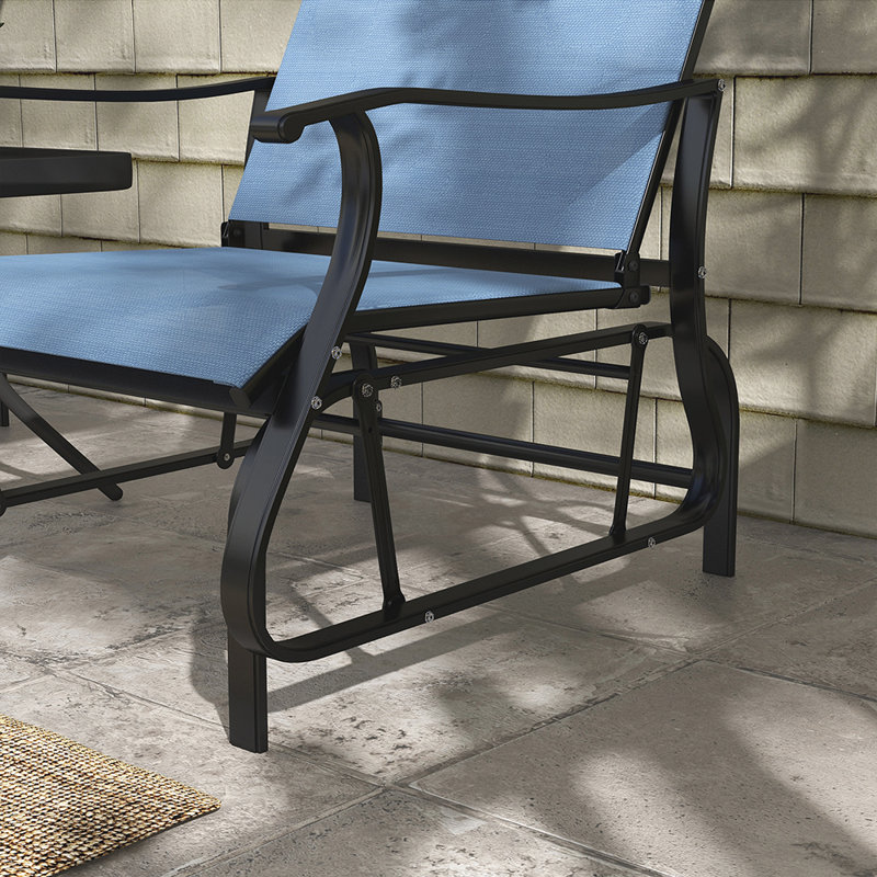 Trystian 2 - Person Metal Patio Dining Set with Square Table