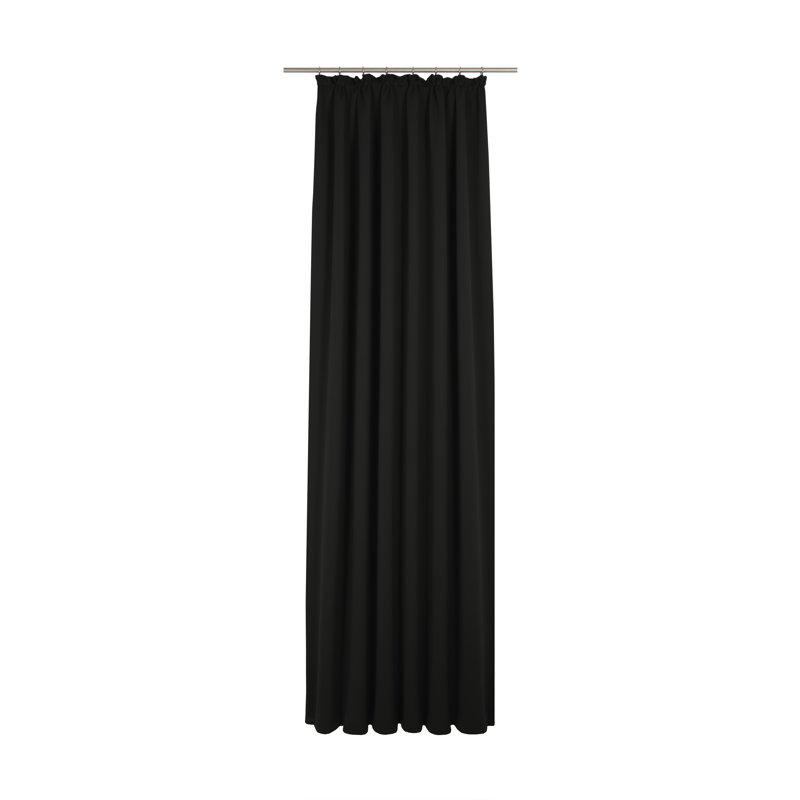 Marybel Room Darkening Single Curtain Panel, 132W x 225D cm, Black