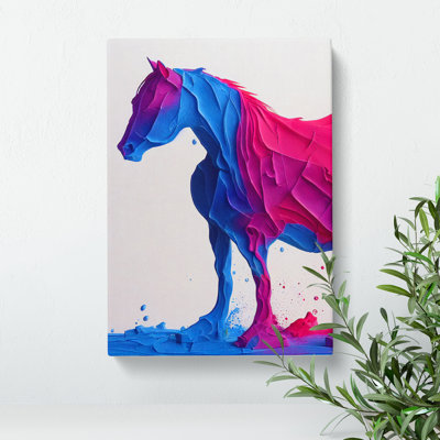 Vibrant Horse Abstract No.1 - Wrapped Canvas Print