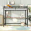  Lit mezzanine en métal avec bureau, tablette intégrée, structure en acier robuste, solution de travail et de sommeil fonctionnelle et peu encombrante pour toute pièce-573349080