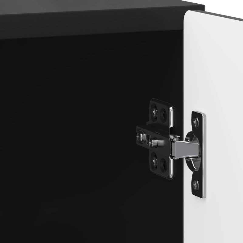 43cm W Manufactured Wood Bedside Table, Black