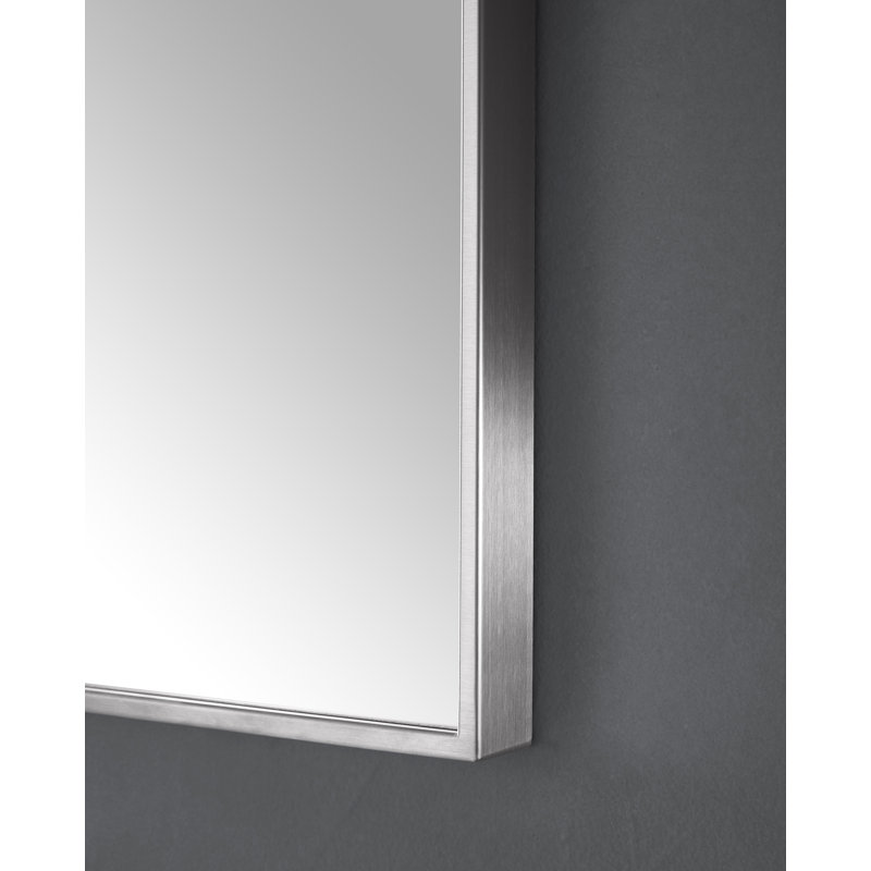 Elegant 39"x27" Rectangular Vanity Mirror in Brushed Silver and Gold