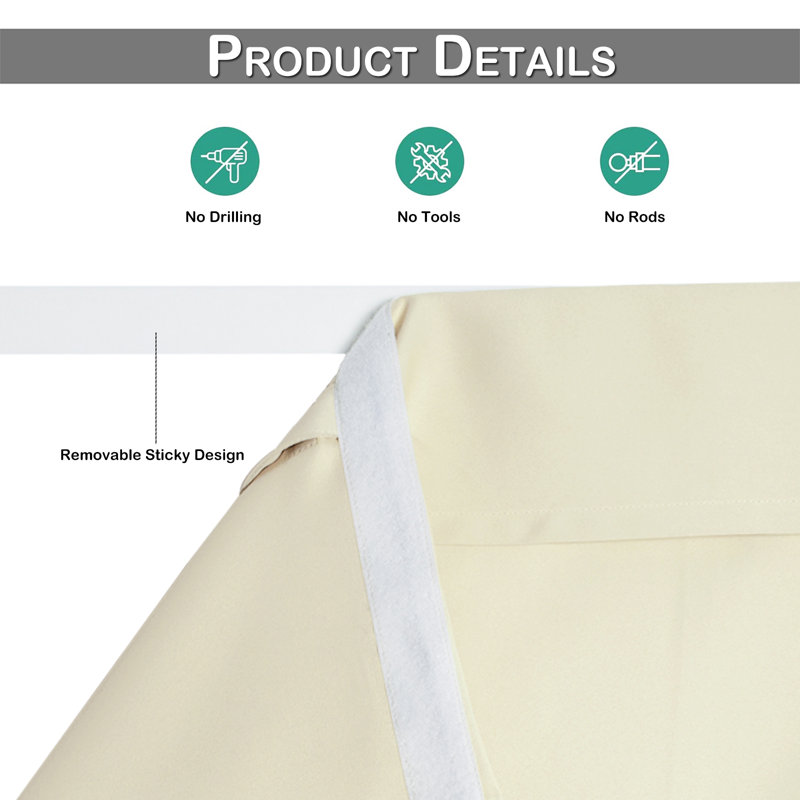 Panneau de rideau occultant en polyester Jaseir, Beige, L 26 po x L 66 po